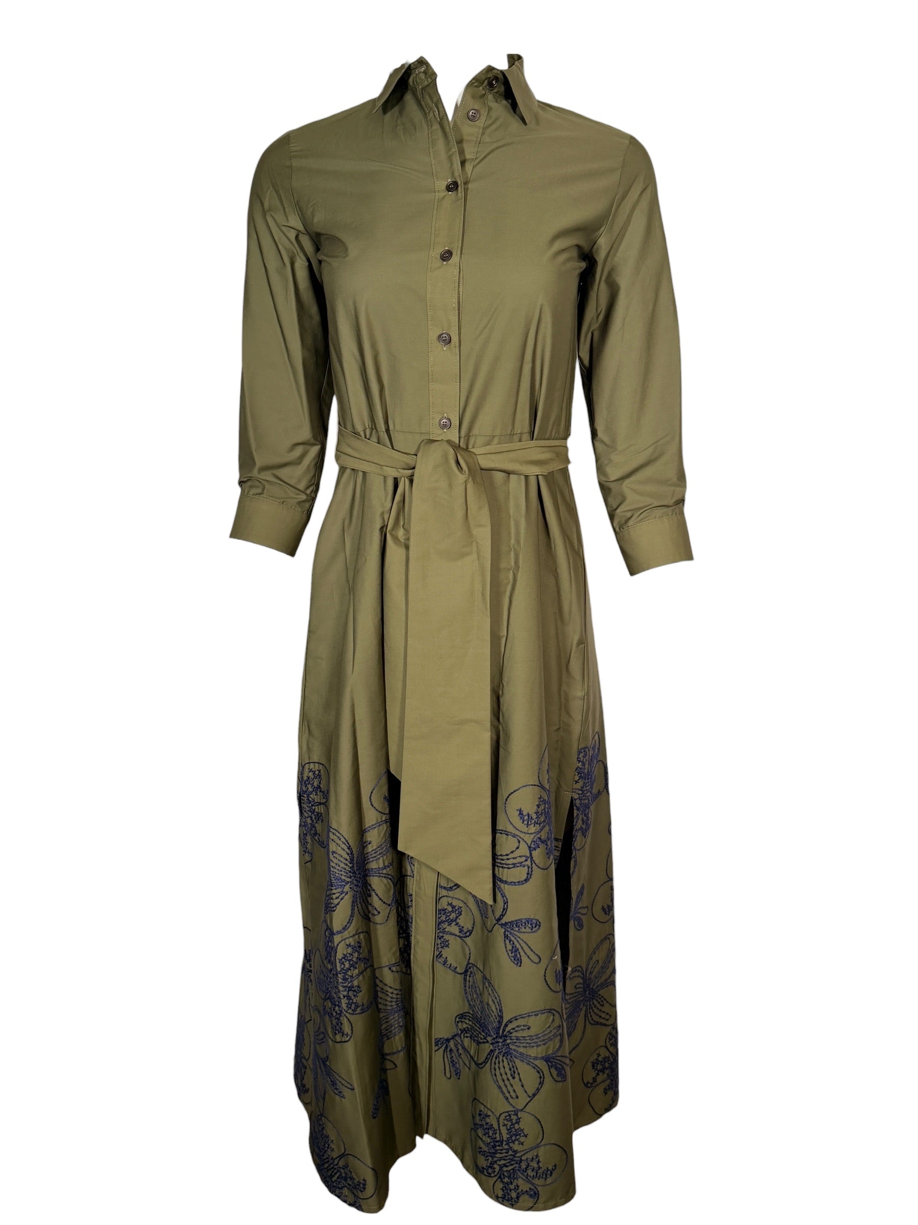 ROSSO 35 EMBROIDERED FLORAL DRESS - GREEN