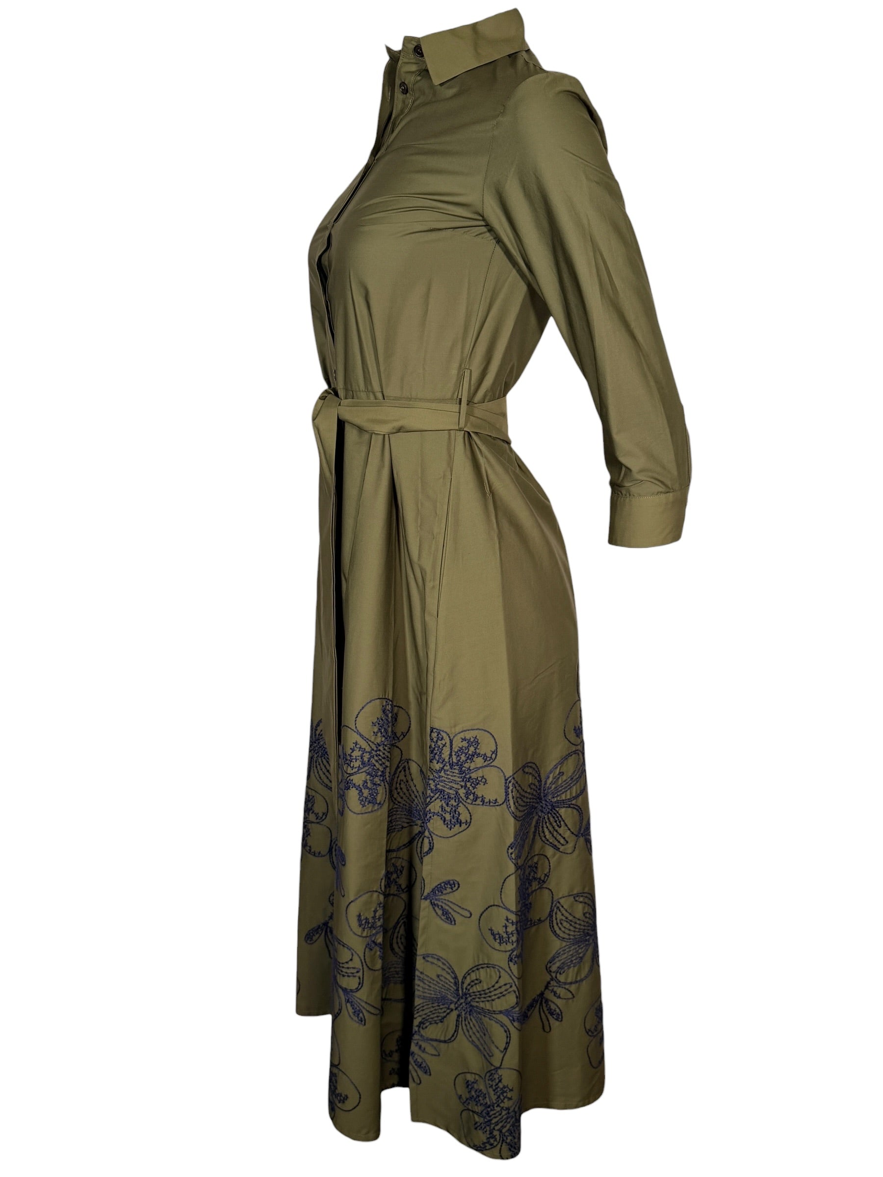 ROSSO 35 EMBROIDERED FLORAL DRESS - GREEN