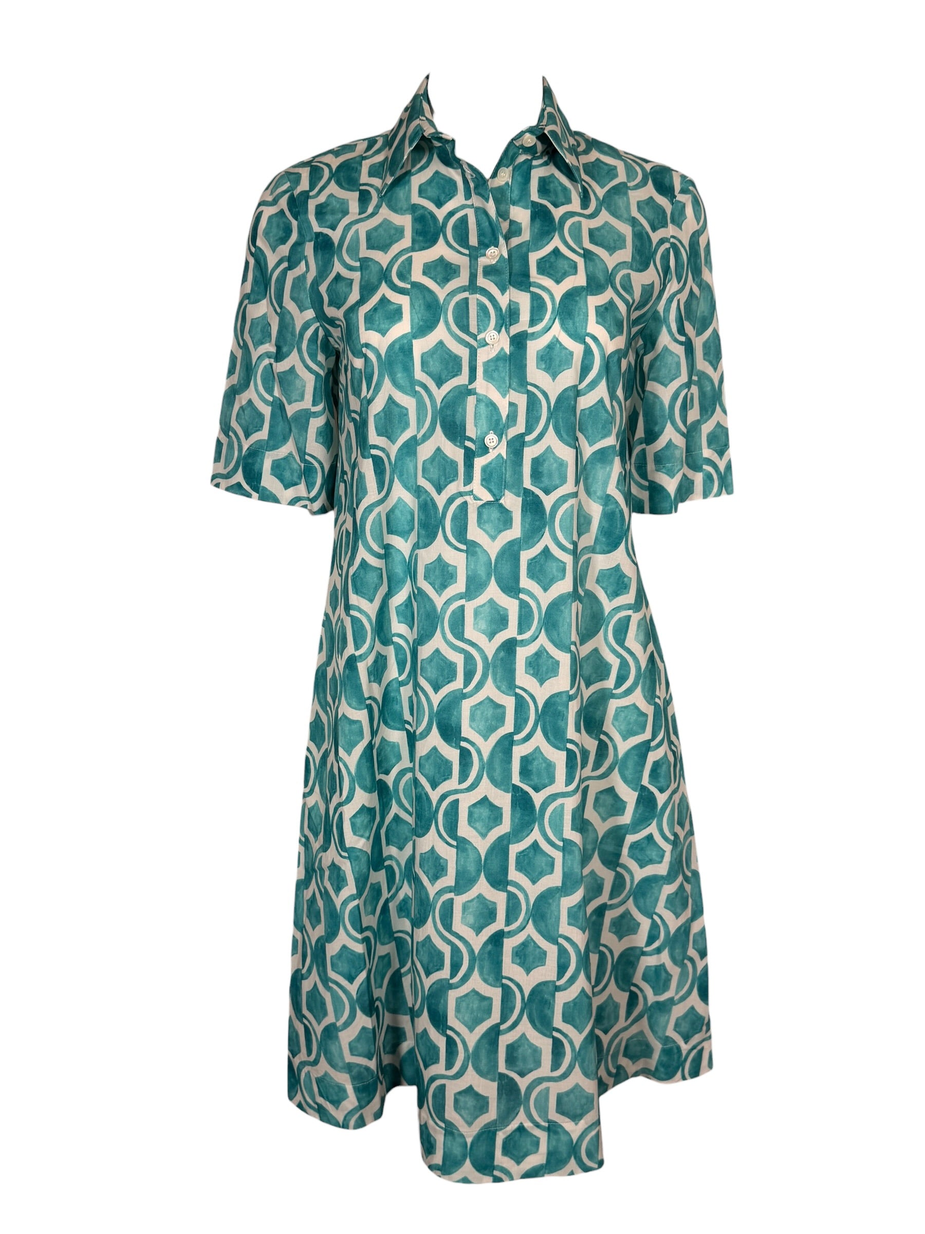 CASMICETTASNOB COTTON DRESS - TURQUOISE PRINT