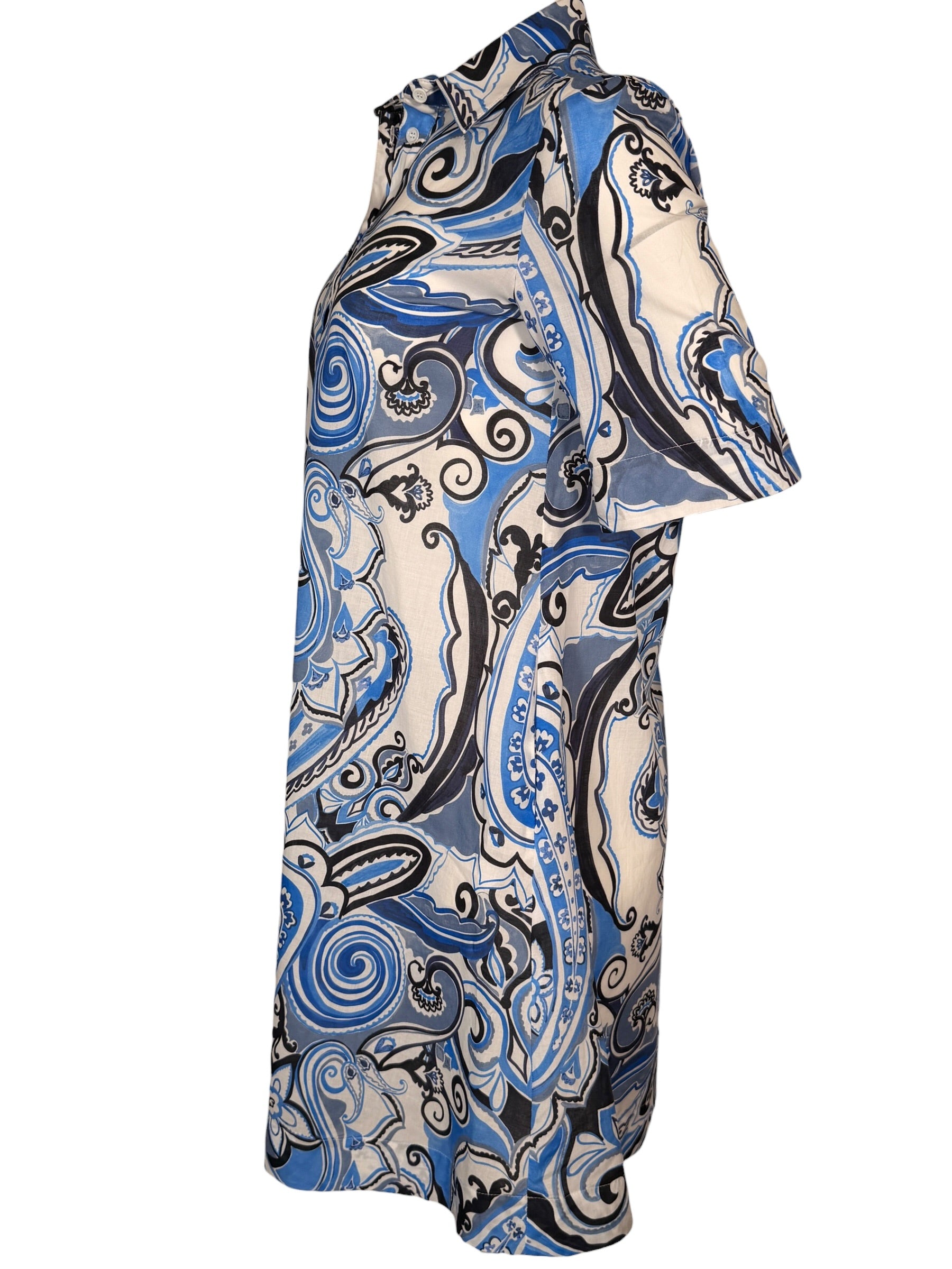 CASMICETTASNOB COTTON DRESS - BLUE PAISLEY PRINT