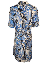CASMICETTASNOB COTTON DRESS - BLUE PAISLEY PRINT