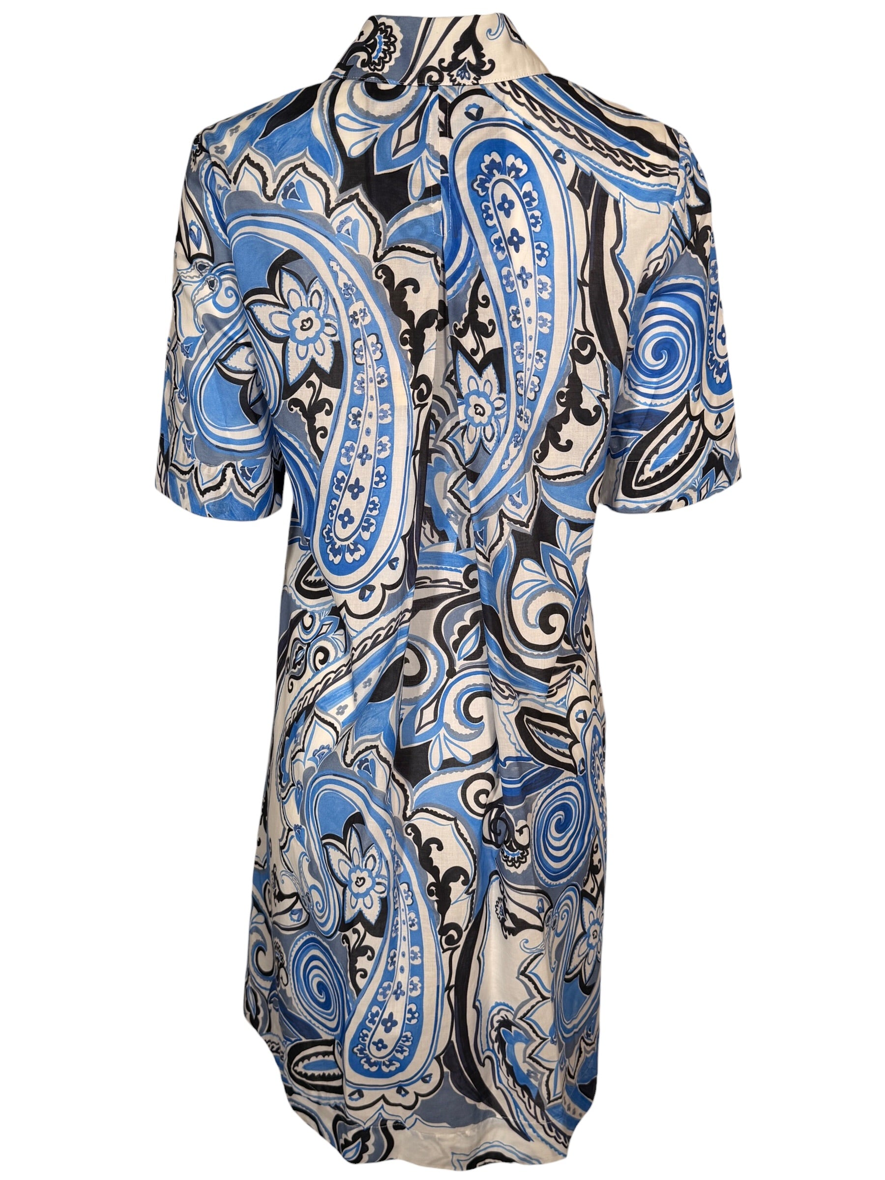 CASMICETTASNOB COTTON DRESS - BLUE PAISLEY PRINT