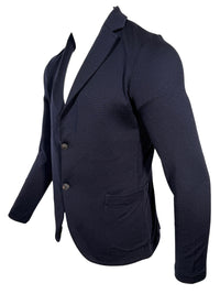 BUTTON DOWN MEN’S SOFT WOOL BLAZER - NAVY