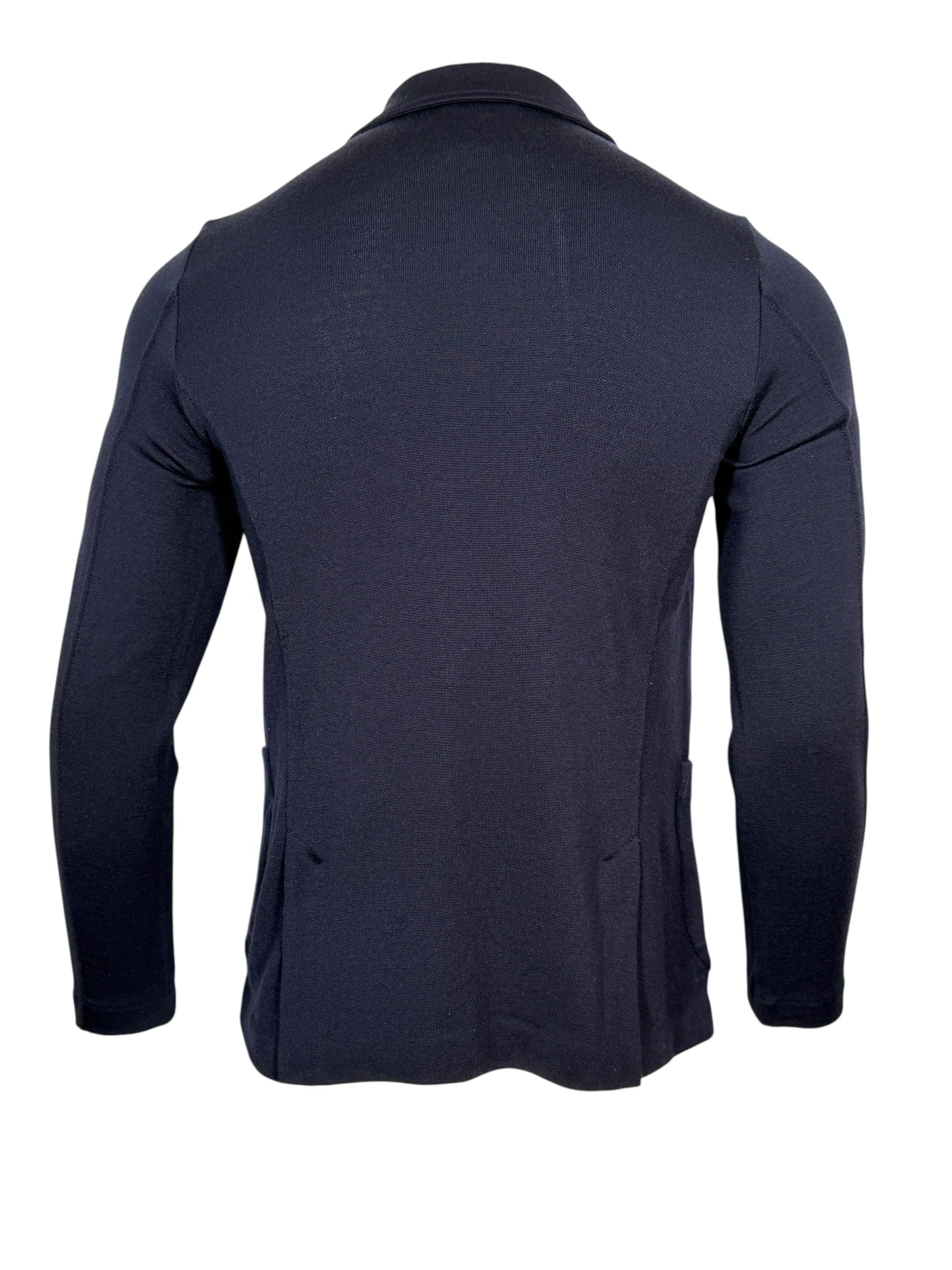 BUTTON DOWN MEN’S SOFT WOOL BLAZER - NAVY