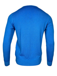 BUTTON DOWN MEN’S VINTAGE MERINO V-NECK SWEATER - BRIGHT BLUE