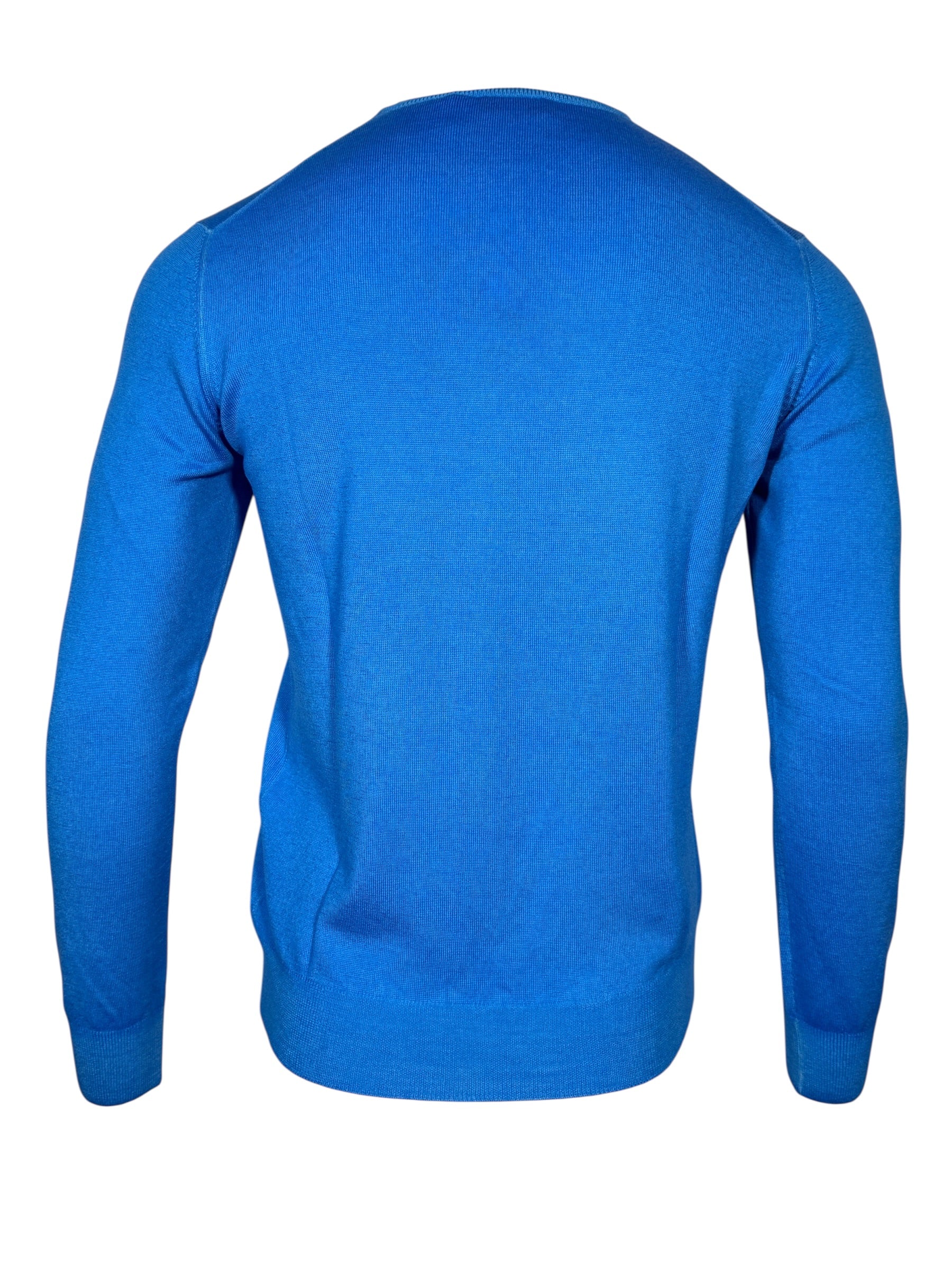 BUTTON DOWN MEN’S VINTAGE MERINO V-NECK SWEATER - BRIGHT BLUE