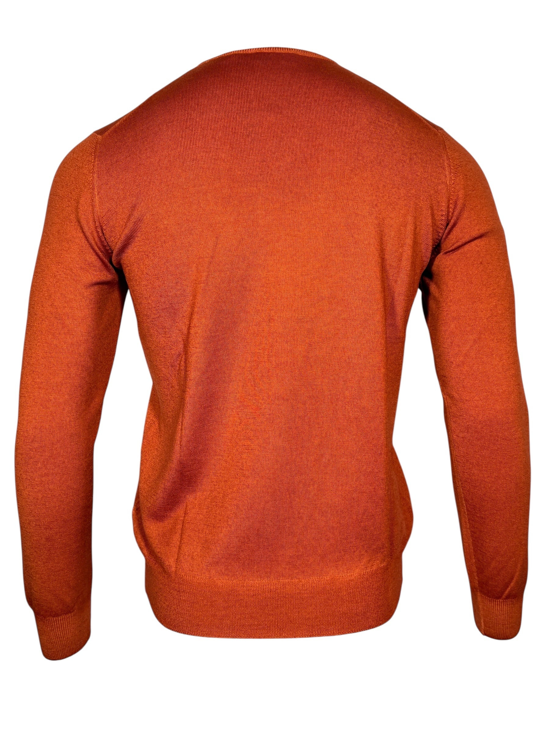 BUTTON DOWN MEN’S VINTAGE MERINO V-NECK SWEATER - ORANGE