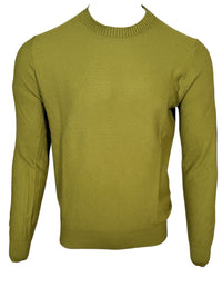 BUTTON DOWN WAFFLE WEAVE CREW SWEATER - LODEN