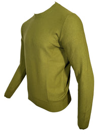 BUTTON DOWN WAFFLE WEAVE CREW SWEATER - LODEN