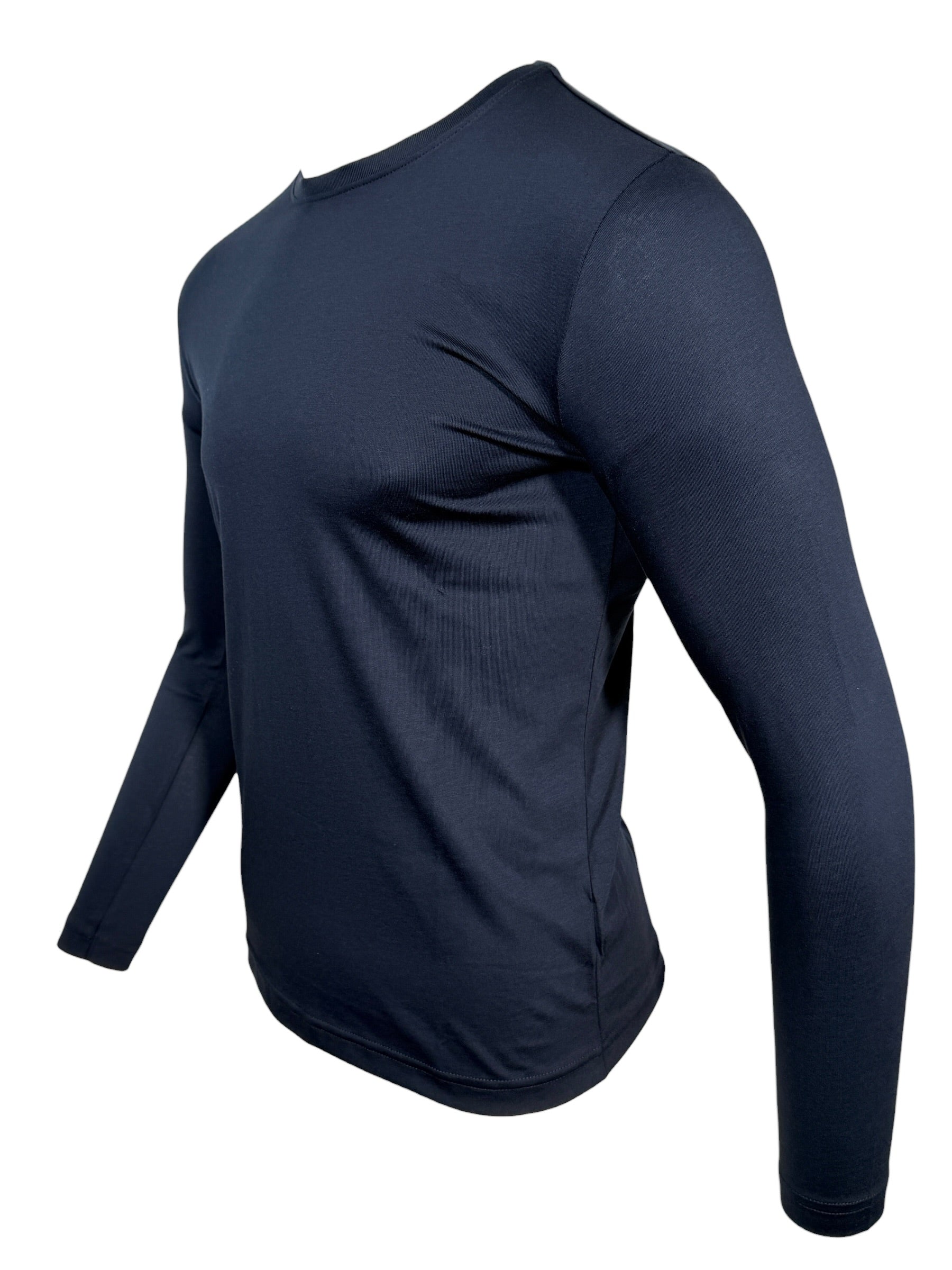 GEORG ROTH MEN'S PIMA T-SHIRT - LONG-SLEEVE - TRUE NAVY