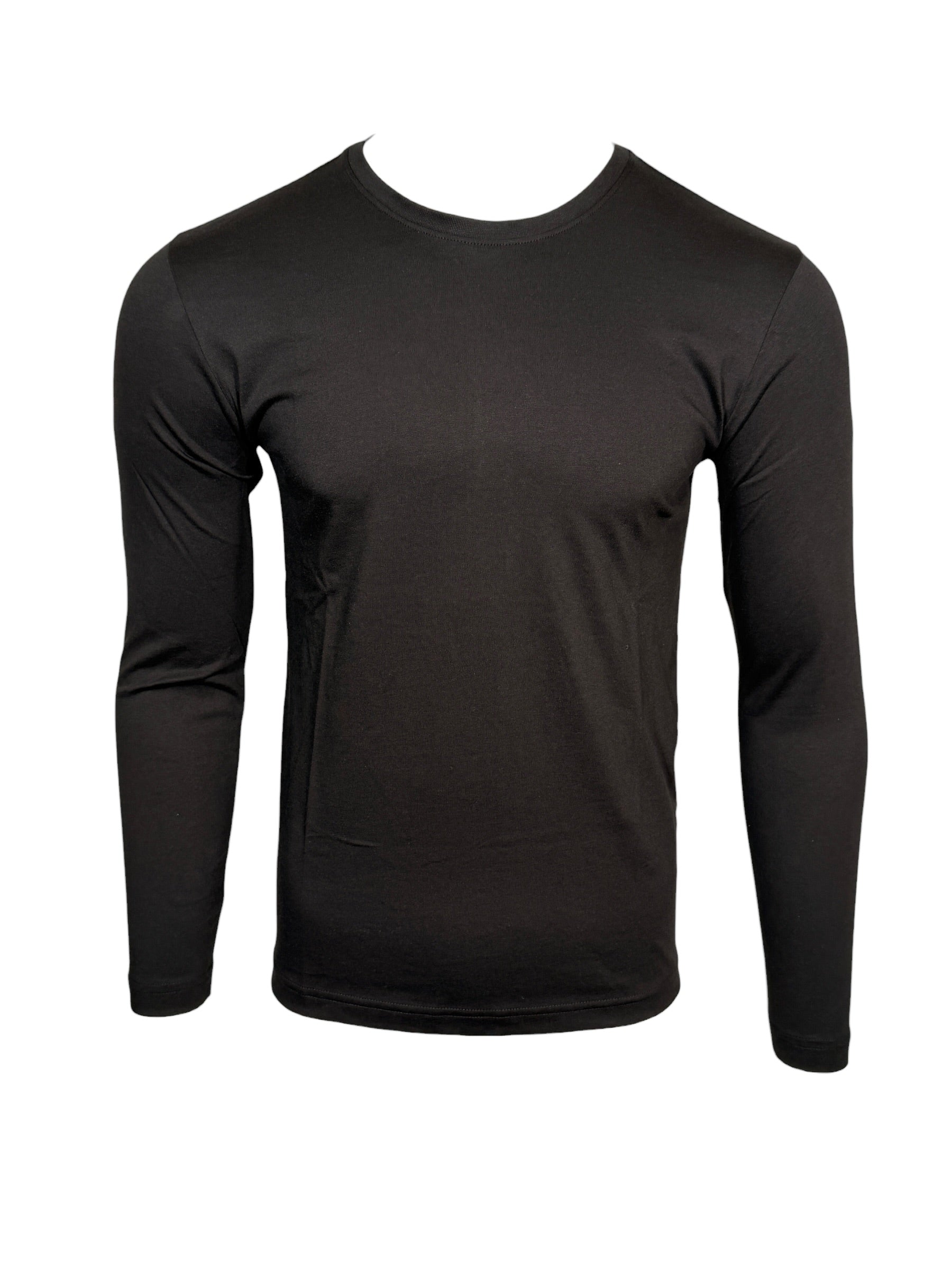 GEORG ROTH MEN'S PIMA T-SHIRT - LONG-SLEEVE - BLACK