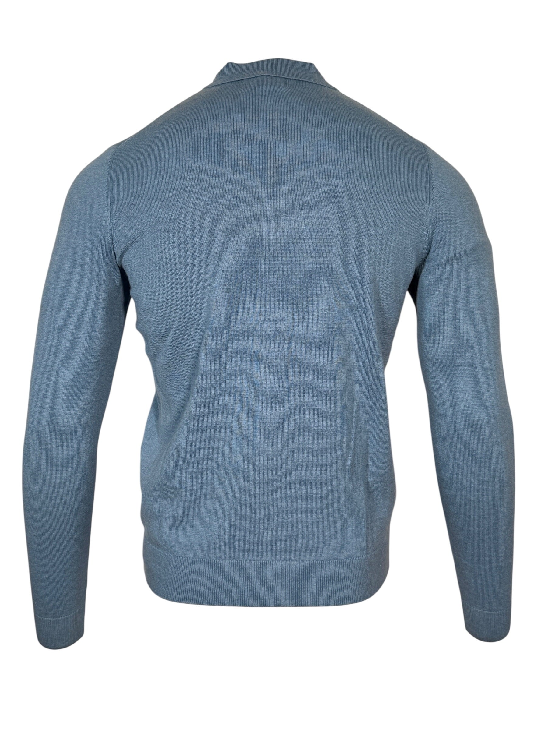 ALAN PAINE TYNEHAM BUTTON THROUGH KNIT SHIRT - AIRFORCE