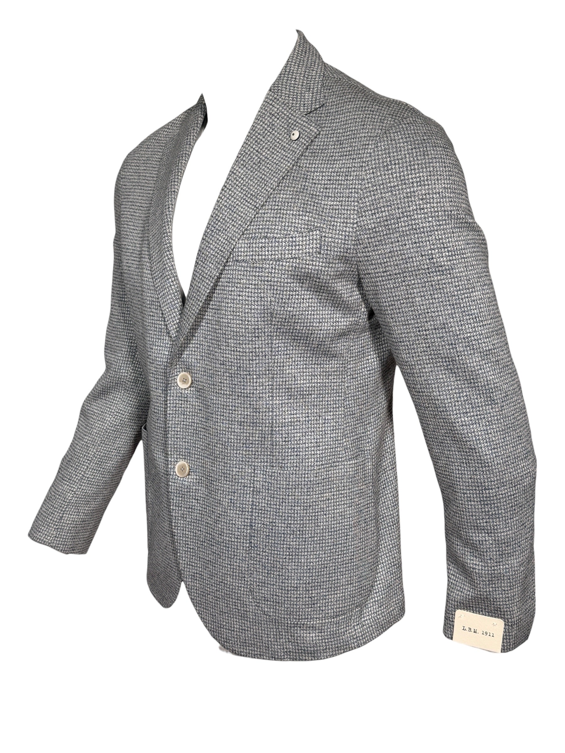 L.B.M. 1911 TAILORED LINEN/COTTON SPORT COAT - BLUE HOUNDSTOOTH