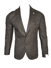 L.B.M. 1911 TAILORED LINEN/COTTON SPORT COAT - CHARCOAL MELANGE