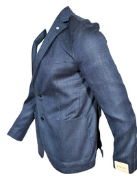 L.B.M. 1911 TAILORED WOOL/SILK/LINEN SPORT COAT - MARINE BLUE HERRINGBONE