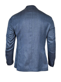 L.B.M. 1911 TAILORED WOOL/SILK/LINEN SPORT COAT - MARINE BLUE HERRINGBONE