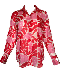 INES DE LA FRESSANGE MAUREENA SHIRT - RED/PINK FLORAL