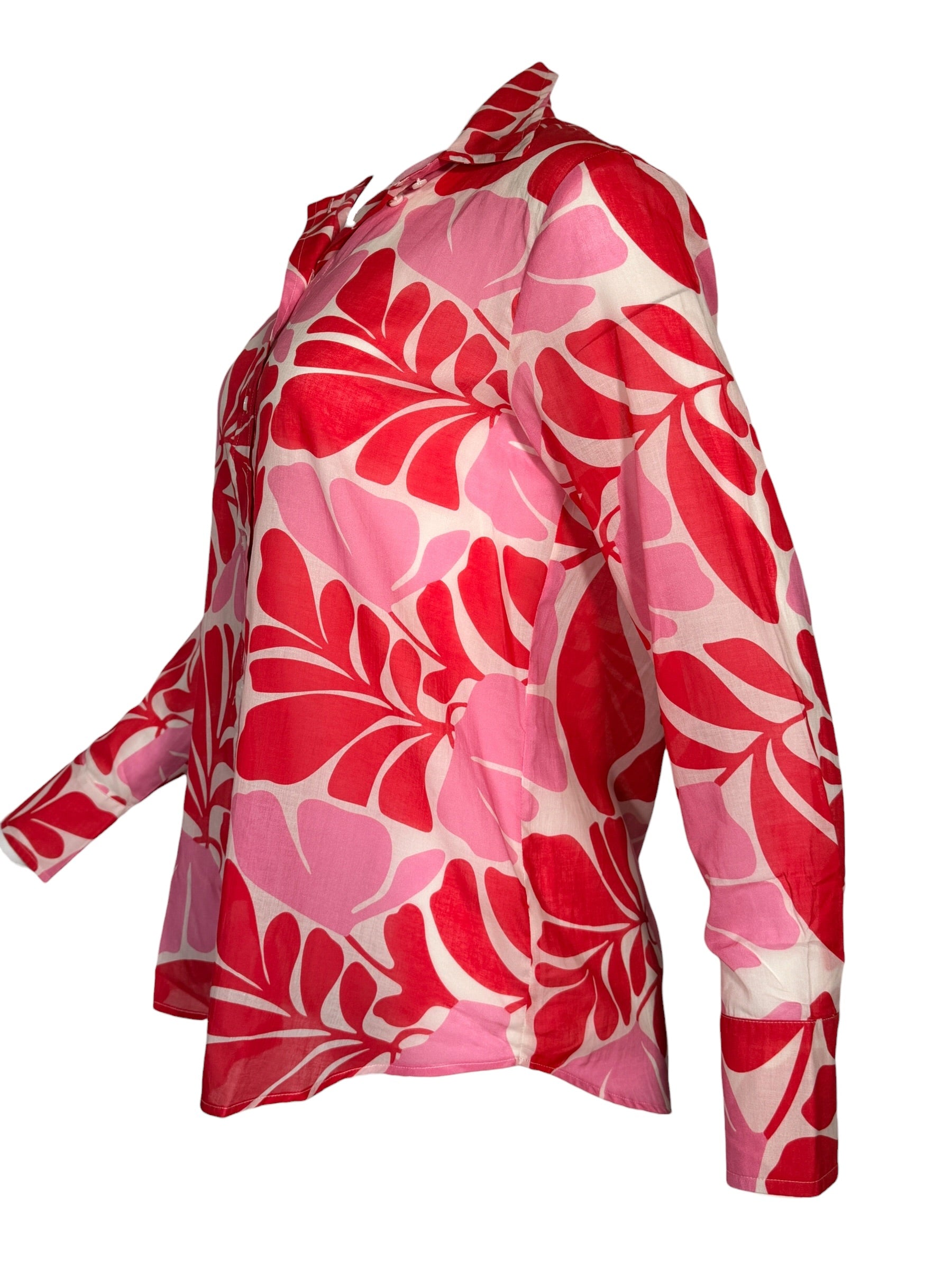 INES DE LA FRESSANGE MAUREENA SHIRT - RED/PINK FLORAL