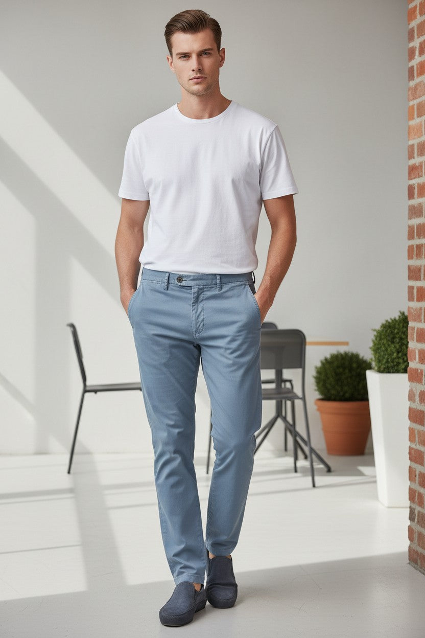 L.B.M. 1911 MEN'S FLAT FRONT TROUSER - COMET BLUE