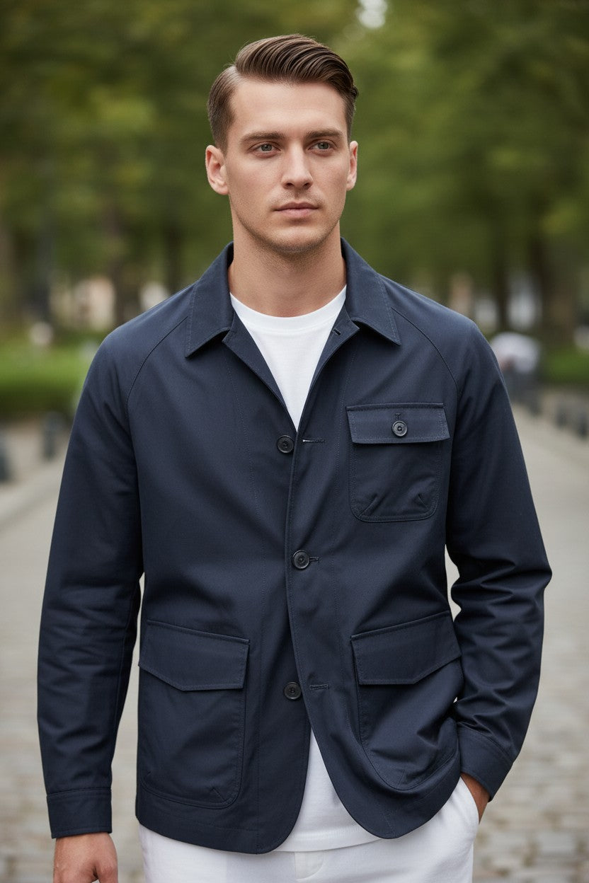 LONDON TRADITION MEN’S CHORE JACKET - NAVY