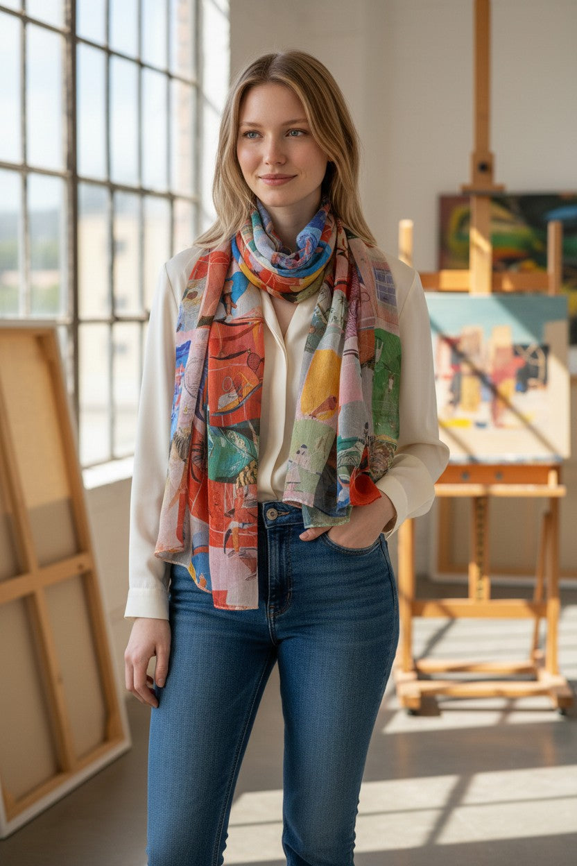 UNBREAK.IT SILK SCARF - TENNIS