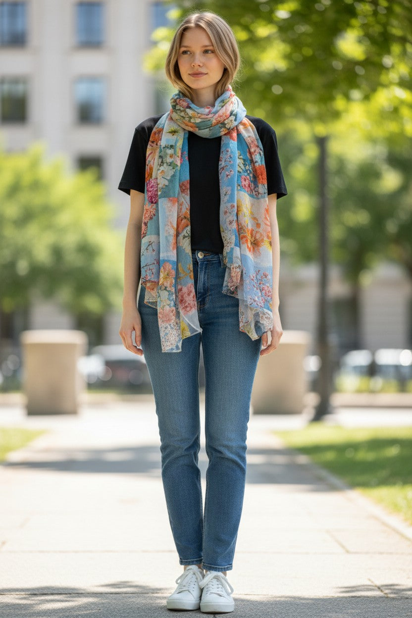 UNBREAK.IT SILK SCARF - FLOWERS