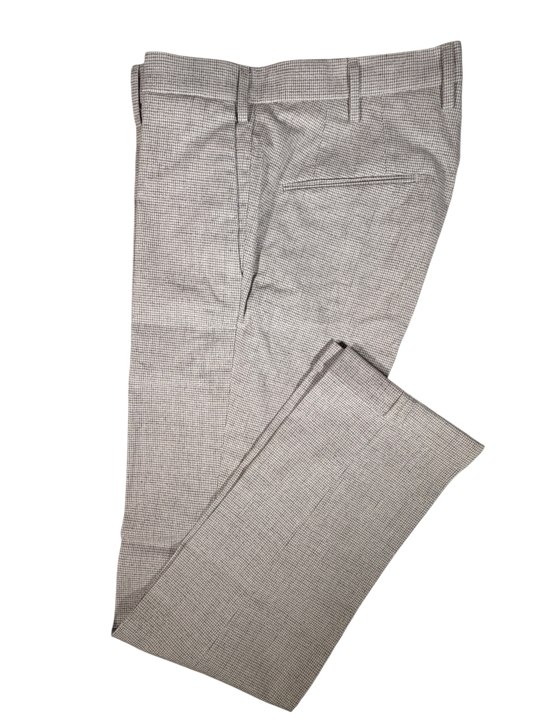 MASON'S MEN’S MICRO HOUNDSTOOTH PANTS - LIGHT GREY