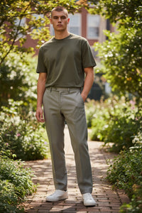 MASON'S MEN’S MICRO HOUNDSTOOTH PANTS - LIGHT GREY