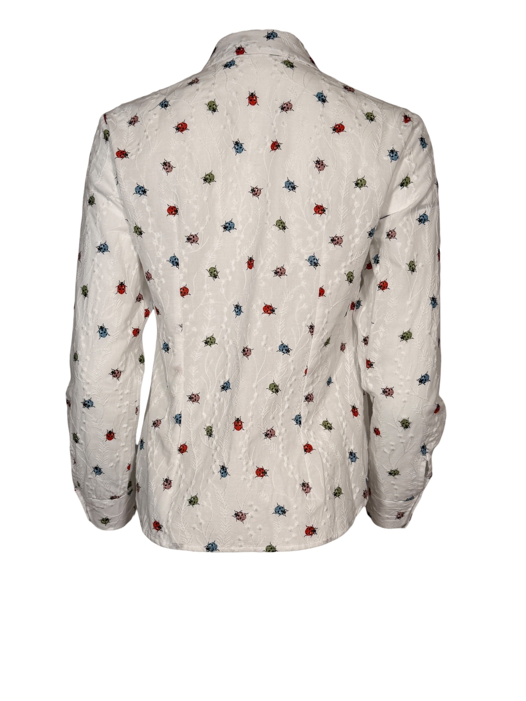 VLT'S BY VALENTINA'S LADYBUGS BLOUSE - WHITE