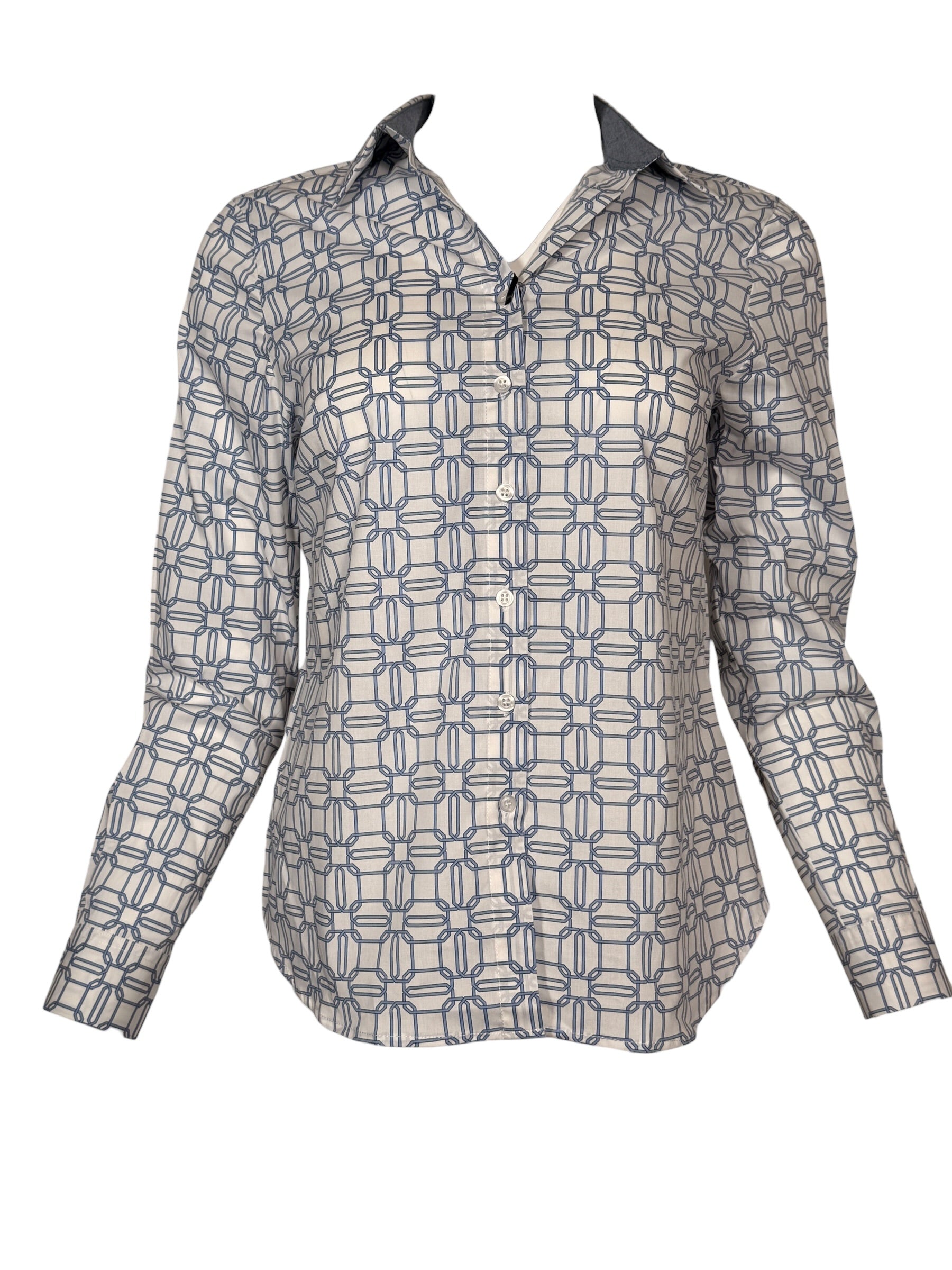 VLT'S BY VALENTINA'S LINK PATTERN BLOUSE - LIGHT BLUE