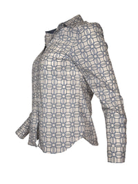 VLT'S BY VALENTINA'S LINK PATTERN BLOUSE - LIGHT BLUE