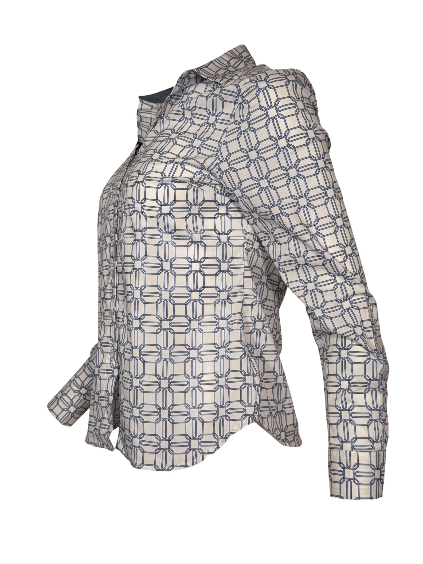 VLT'S BY VALENTINA'S LINK PATTERN BLOUSE - LIGHT BLUE