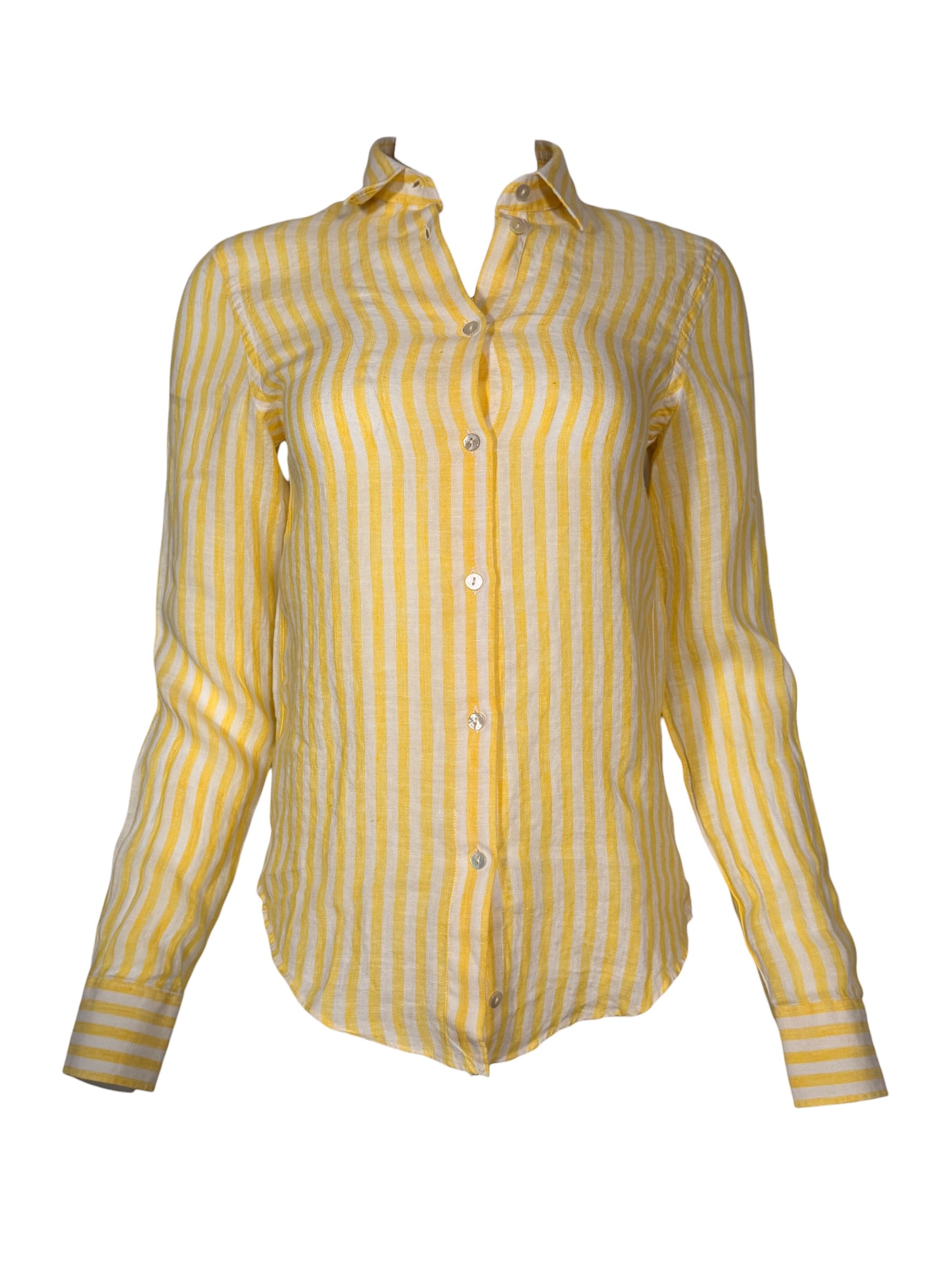 GIANGI NAPOLI WOMEN'S CATY LINEN SHIRT - YELLOW STRIPE