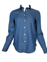 GIANGI NAPOLI WOMEN'S CATY DENIM SHIRT - DOUBLE STONE WASH MID BLUE