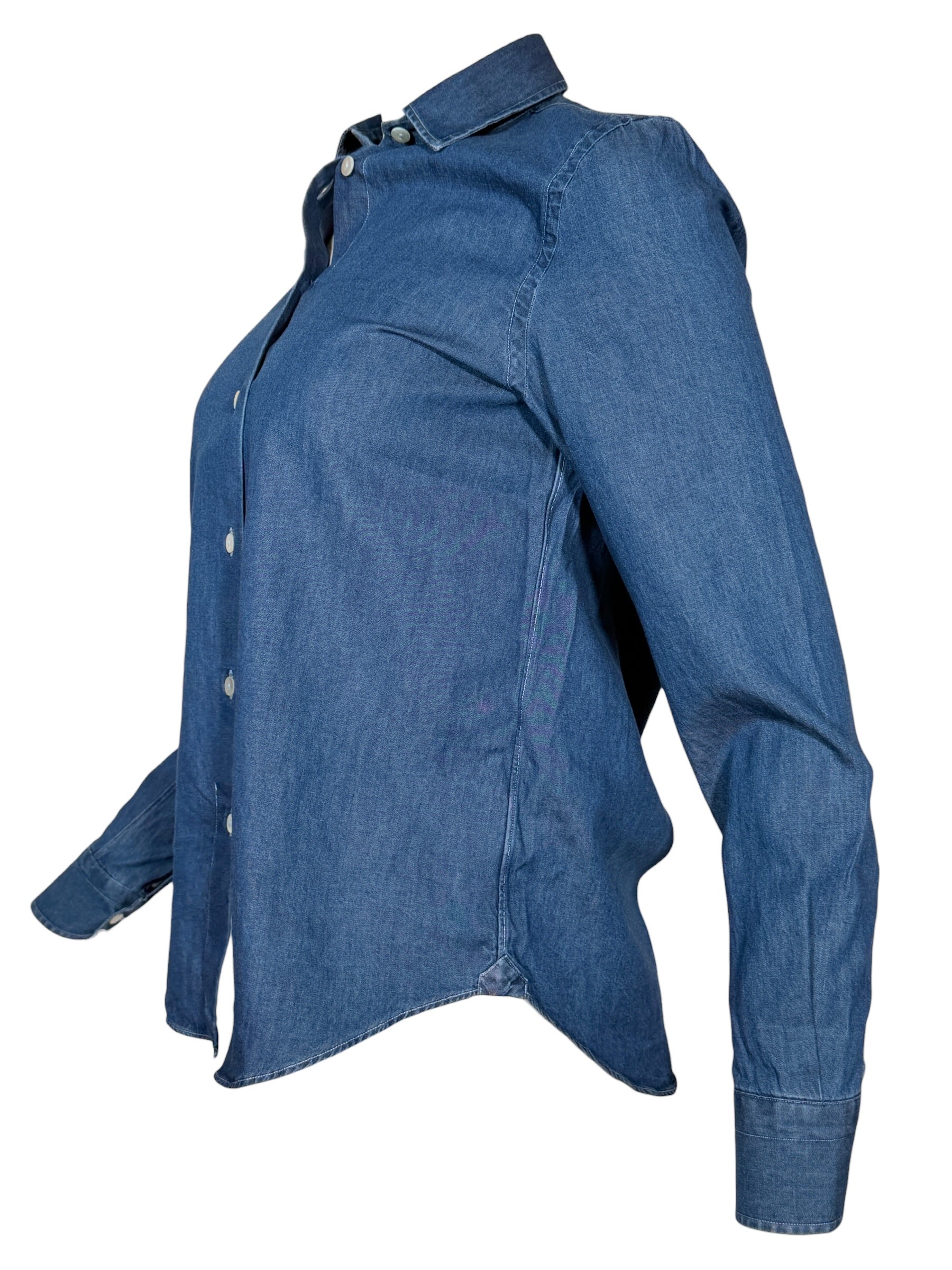 GIANGI NAPOLI WOMEN'S CATY DENIM SHIRT - DOUBLE STONE WASH MID BLUE