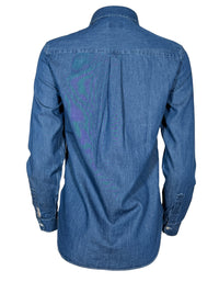 GIANGI NAPOLI WOMEN'S CATY DENIM SHIRT - DOUBLE STONE WASH MID BLUE