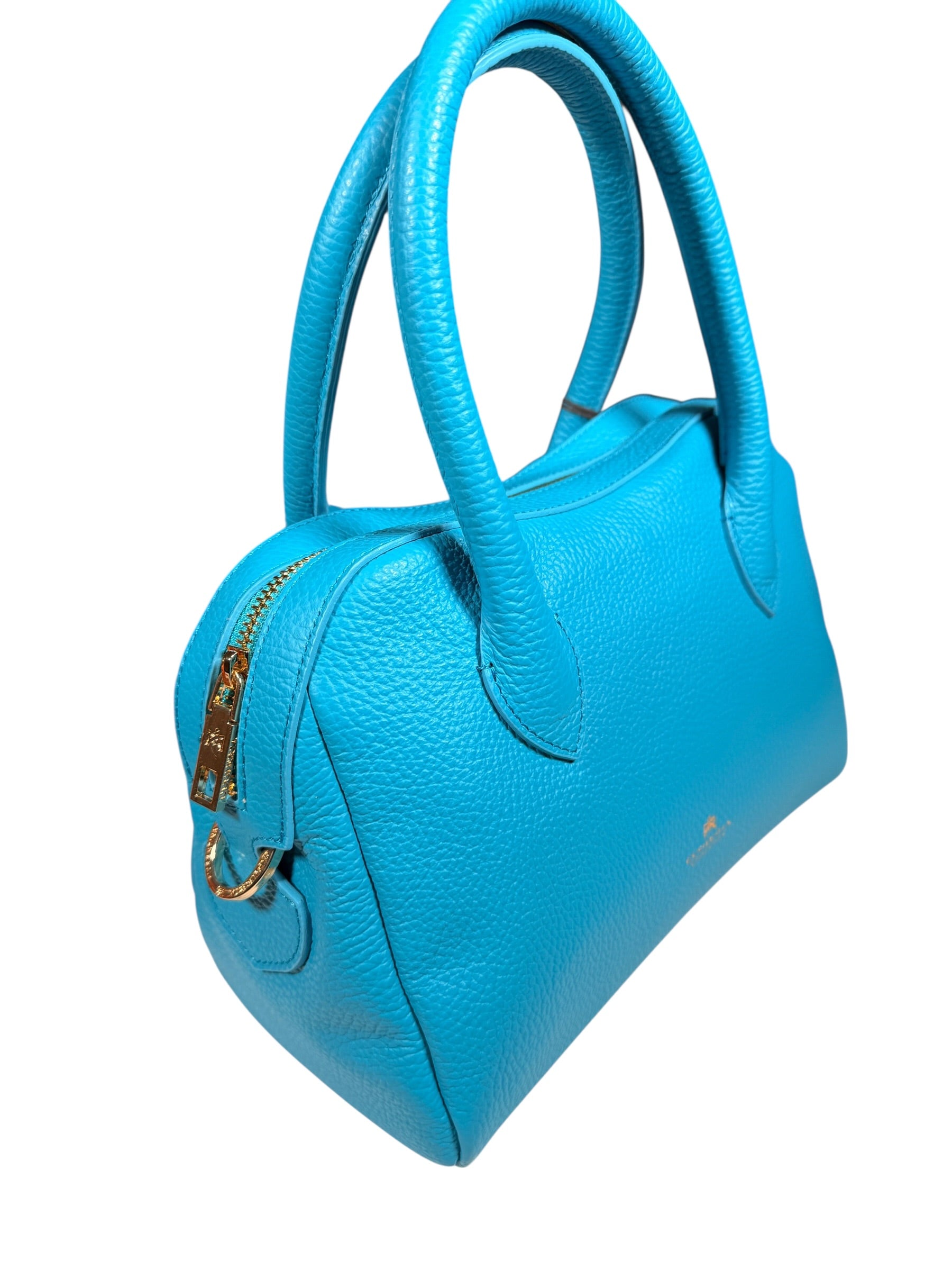 CUOIERIA FIORENTINA EMMA BOHO SMALL DUFFLE BAG - TURQUOISE