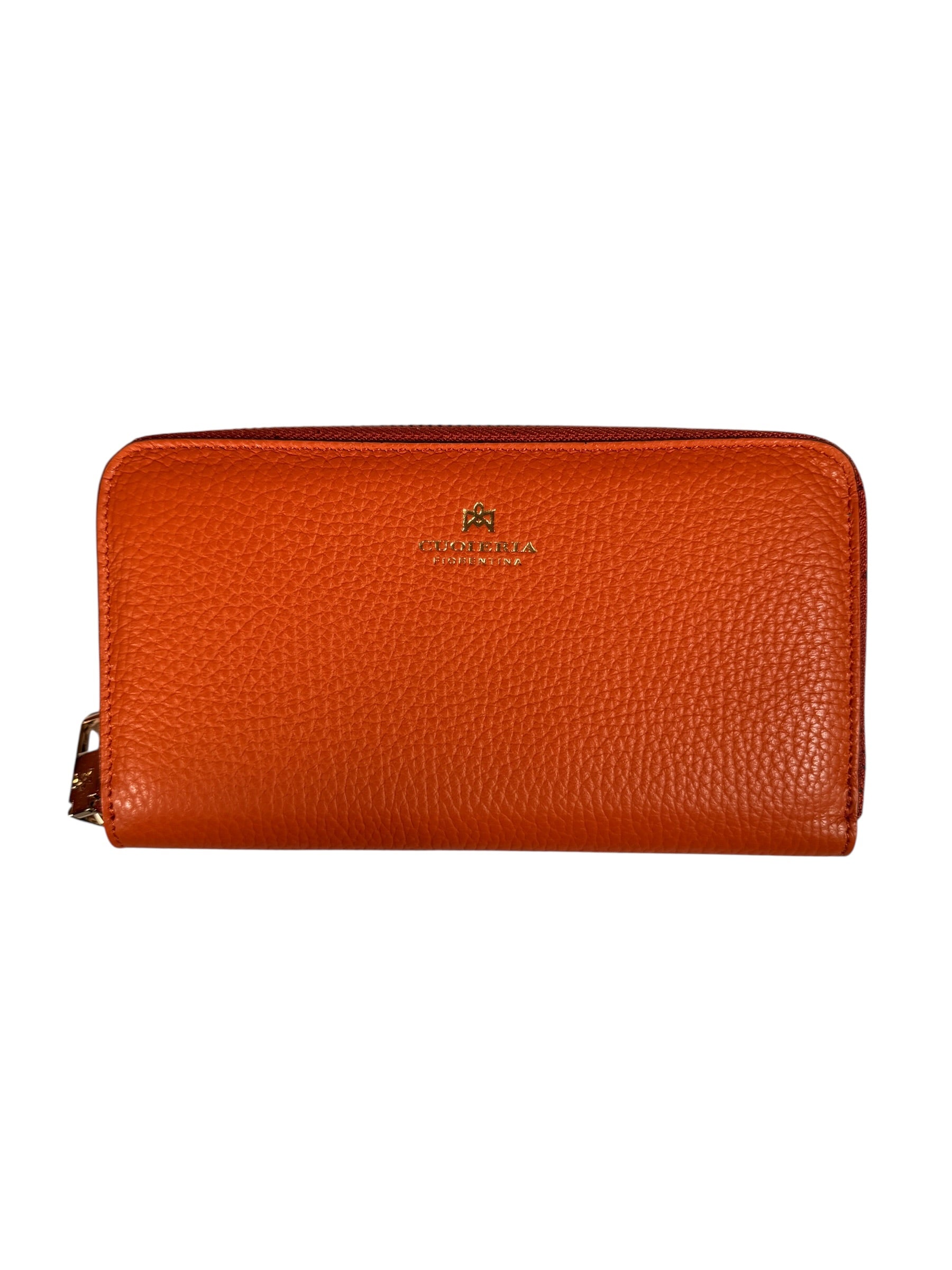 CUOIERIA FIORENTINA ZIP WALLET - ORANGE