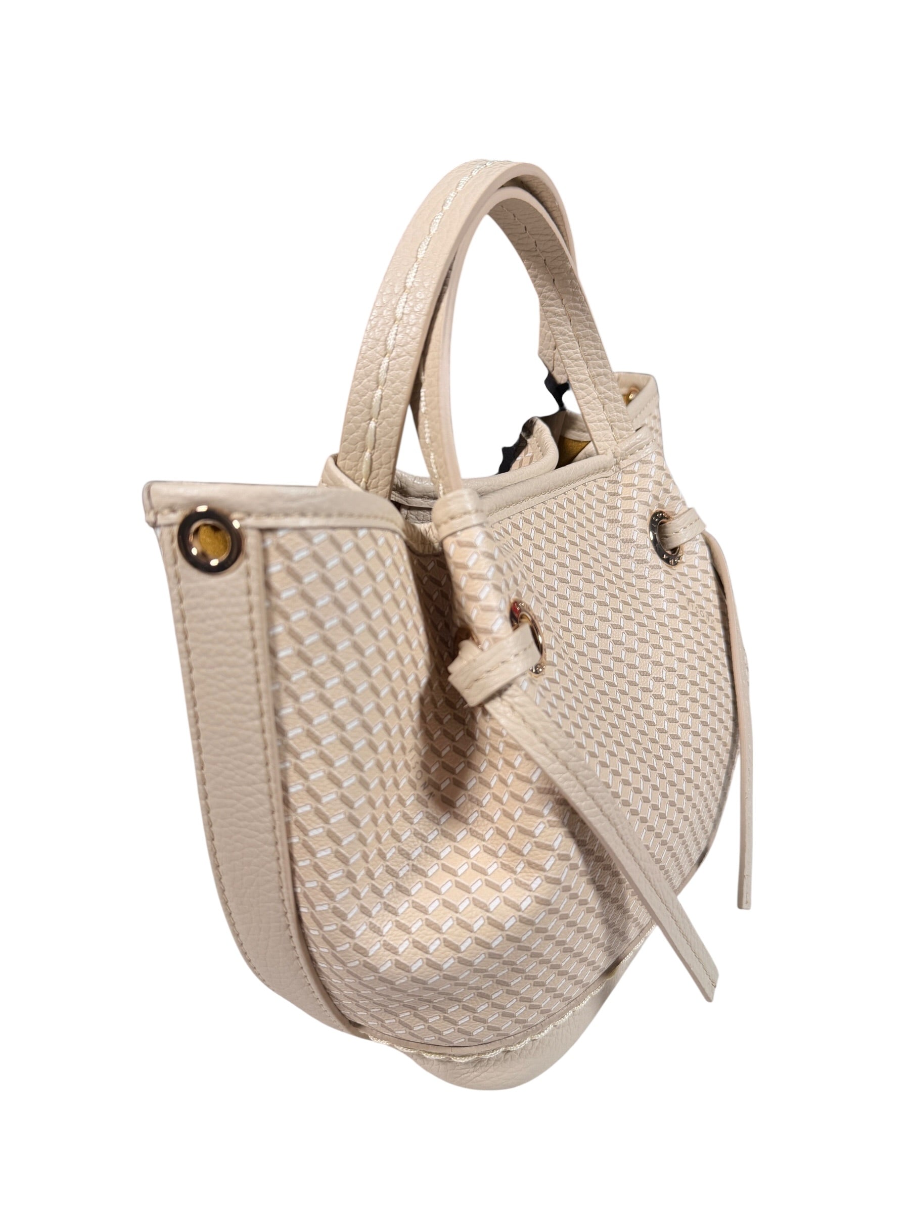 VISONA GIULIA COATED NYLON TOTE BAG - GREIGE