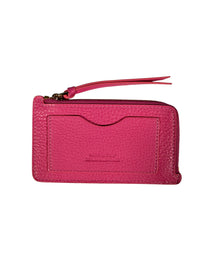 VISONA ZIPPED CARD CASE WALLET - MAGENTA