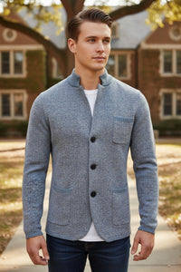MAURIZIO BALDASSARI VANISE KNIT JACKET - AIR BLUE