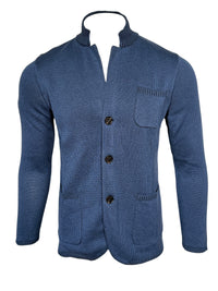 MAURIZIO BALDASSARI VANISE KNIT JACKET - DENIM BLUE