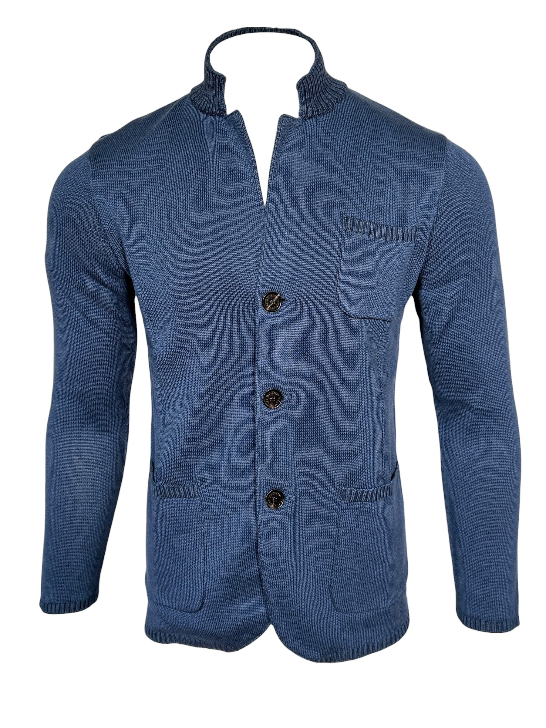 MAURIZIO BALDASSARI VANISE KNIT JACKET - DENIM BLUE