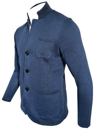MAURIZIO BALDASSARI VANISE KNIT JACKET - DENIM BLUE
