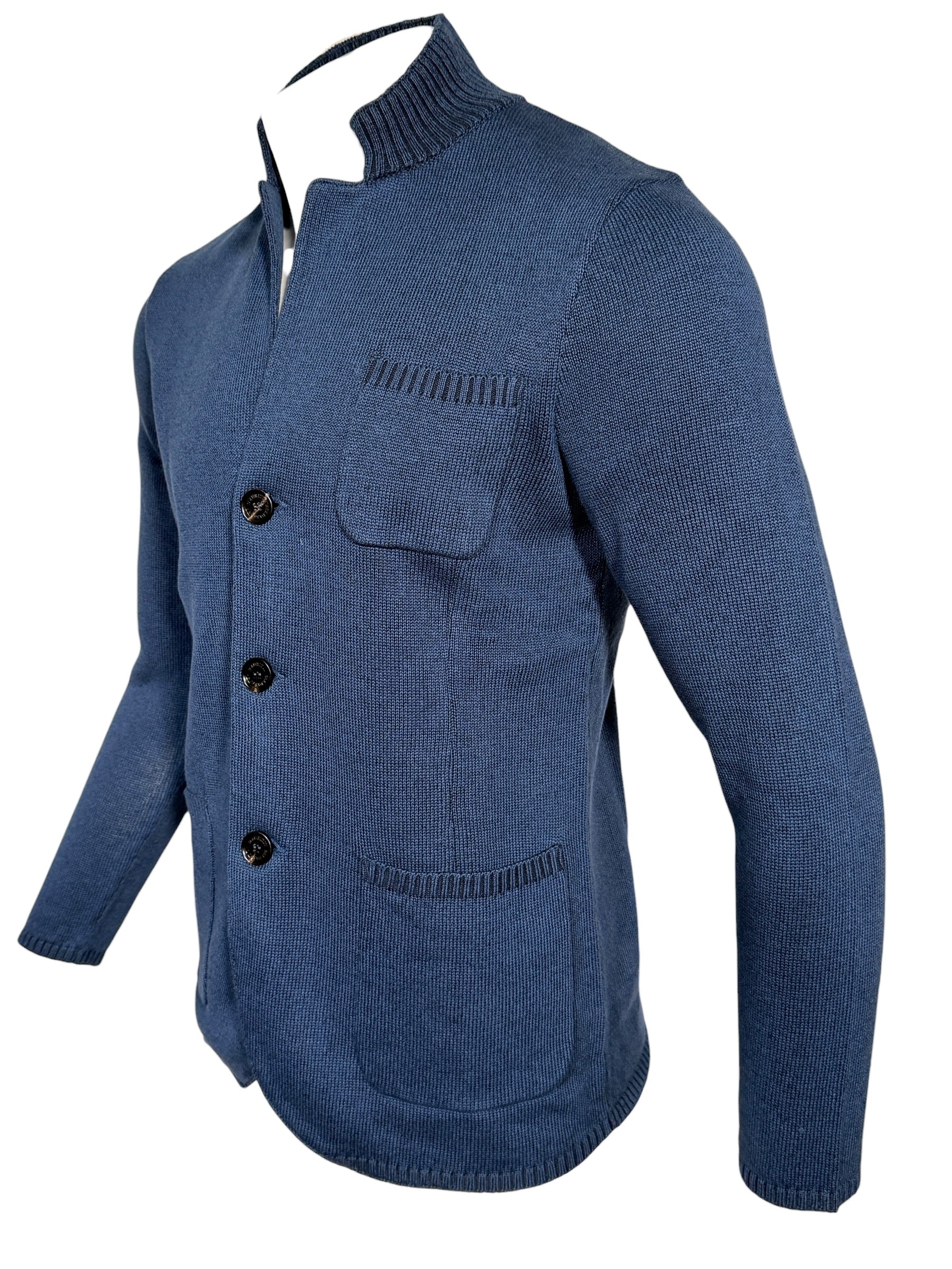 MAURIZIO BALDASSARI VANISE KNIT JACKET - DENIM BLUE