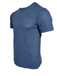 HARTFORD MEN'S LINEN CREW SHORT SLEEVE SHIRT - DENIM