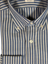 GIANGI NAPOLI MEN'S SHIRT - CHAMBRAY PANAMA STRIPE