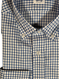 GIANGI NAPOLI MEN'S SHIRT - NAVY PANAMA CHECK