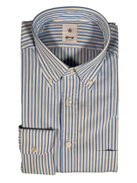 GIANGI NAPOLI MEN'S SHIRT - BLUE/NAVY EXTRAFINE STRIPE