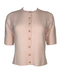 REPEAT CASHMERE CARDIGAN WITH RIB DETAIL - GLOSS